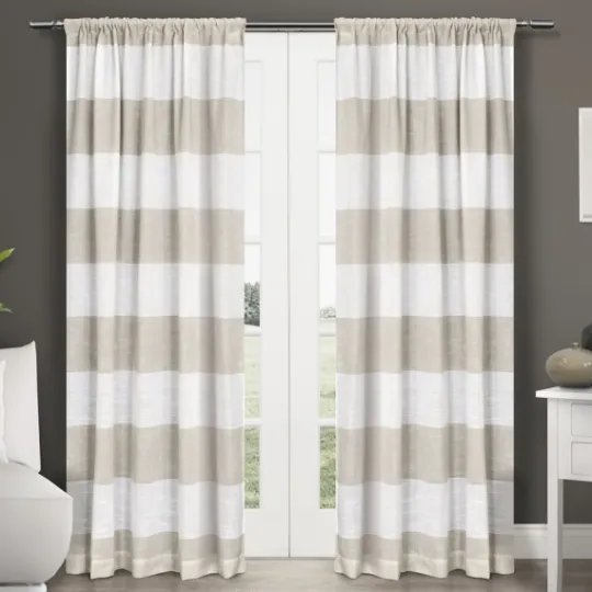 Kirkland's Home Tan Deena Curtain Panel Set, 96 In.- Curtains & Drapes