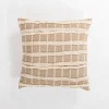 Kirkland's Home Tan Embroidered Grid Pillow- Pillows