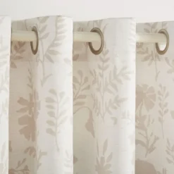 Kirkland's Home Tan Floral 2-Pc. Curtain Panel Set, 96 In.- Curtains & Drapes