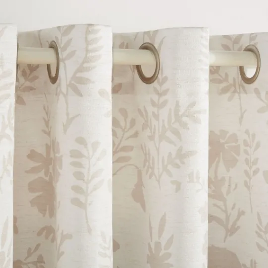 Kirkland's Home Tan Floral 2-Pc. Curtain Panel Set, 84 In.- Curtains & Drapes