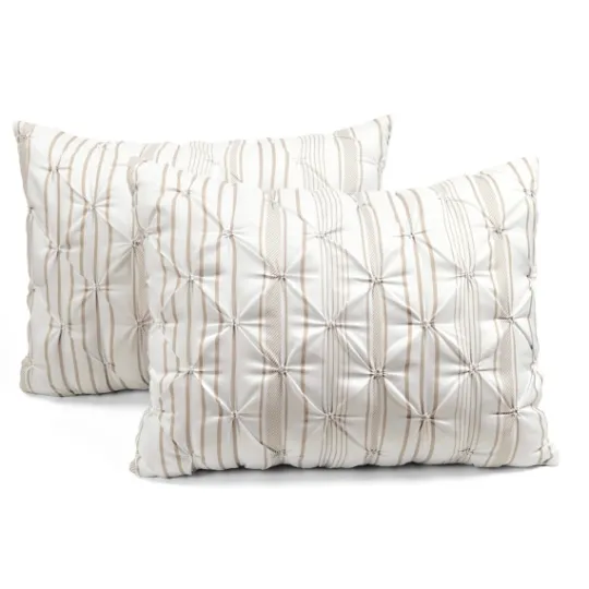 Kirkland's Home Tan Pintuck Stripe King 5-Pc. Comforter Set- Comforters