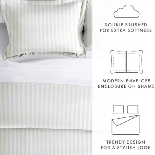 Kirkland's Home Tan Rugged Stripe 2-Pc. Twin Duvet Cover Set- Duvets