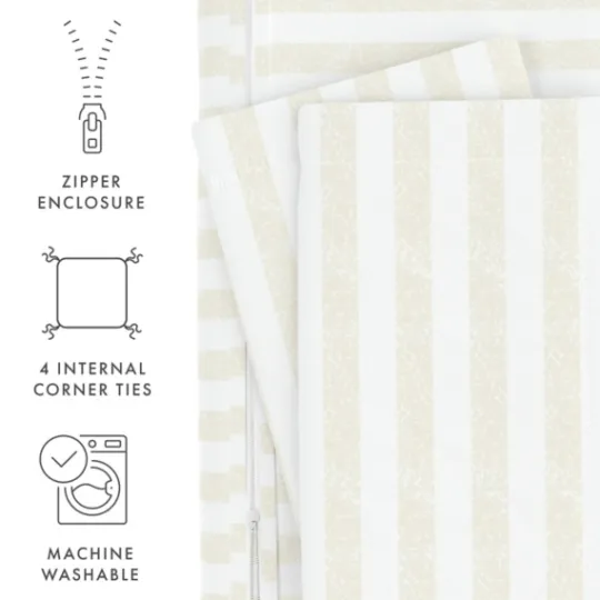 Kirkland's Home Tan Rugged Stripe 2-Pc. Twin Duvet Cover Set- Duvets