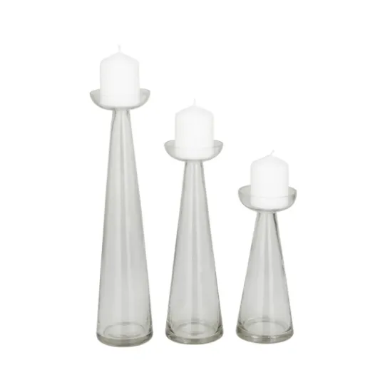 Kirkland's Home Tapered Glass Pillar Candle Holders, Set Of 3- Candle Holders