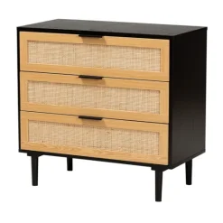 Kirkland's Home Tara Two-Tone Espresso Rattan Dresser- Dressers & Chests