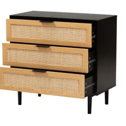 Kirkland's Home Tara Two-Tone Espresso Rattan Dresser- Dressers & Chests