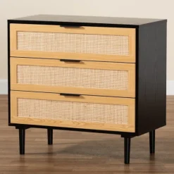 Kirkland's Home Tara Two-Tone Espresso Rattan Dresser- Dressers & Chests