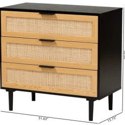Kirkland's Home Tara Two-Tone Espresso Rattan Dresser- Dressers & Chests