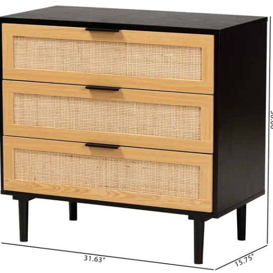 Kirkland's Home Tara Two-Tone Espresso Rattan Dresser- Dressers & Chests
