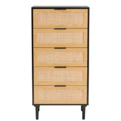 Kirkland's Home Tara Two-Tone Espresso Rattan Chest- Dressers & Chests