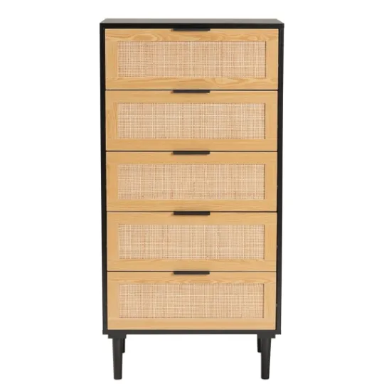 Kirkland's Home Tara Two-Tone Espresso Rattan Chest- Dressers & Chests