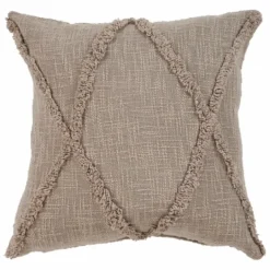 Kirkland's Home Taupe Fringe Diamond Pillow, 20 In.- Pillows