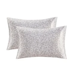 Kirkland's Home Taupe Leopard Satin King 2-Pc. Pillow Case Set- Bed Sheets