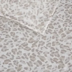 Kirkland's Home Taupe Leopard Satin King 2-Pc. Pillow Case Set- Bed Sheets