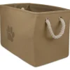 Kirkland's Home Taupe Paw Print Basket With Handles- Baskets & Boxes