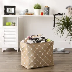 Kirkland's Home Taupe Paw Trellis Rec Gle Basket, 17.5 In.- Baskets & Boxes