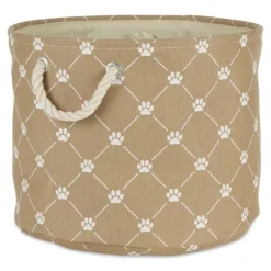 Kirkland's Home Taupe Paw Trellis Round Basket, 15 In.- Baskets & Boxes
