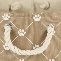 Kirkland's Home Taupe Trellis Paw Print Storage Basket, 18 In.- Baskets & Boxes