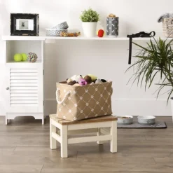 Kirkland's Home Taupe Trellis Paw Print Storage Basket, 14 In.- Baskets & Boxes