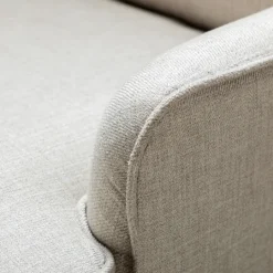 Kirkland's Home Taupe Upholstered Natural Base Wingback Rocker- Accent Chairs