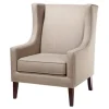Kirkland's Home Taupe Upholstered Wingback Accent Chair- Accent Chairs