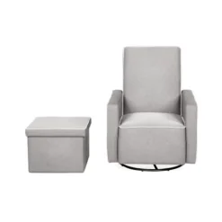 Kirkland's Home Taupe Usb Recliner And Ottoman 2-Pc. Set- Accent Chairs