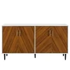 Kirkland's Home Teak And White Chevron Door Tv Stand- Tv Stands & Media Consoles