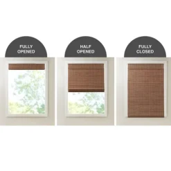 Kirkland's Home Teak Bamboo Light Filtering Roman Shade, 27 In.- Curtains & Drapes