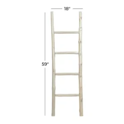 Kirkland's Home Teak Wood Leaning Ladder- Decorative Accents