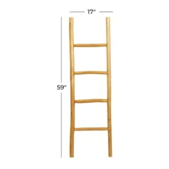 Kirkland's Home Teak Wood Leaning Ladder- Decorative Accents