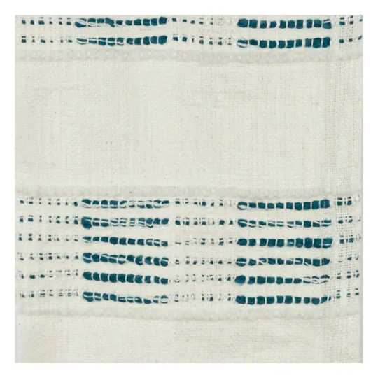 Kirkland's Home Teal And Ivory Woven Stripe Throw- Blankets & Throws