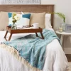Kirkland's Home Teal Basket Weave Throw- Blankets & Throws