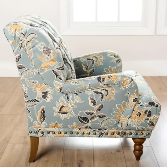 Kirkland's Home Teal Rebecca Tufted Accent Chair- Accent Chairs