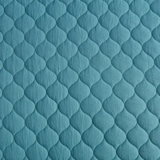 Kirkland's Home Teal Scalloped Crinkle 3-Pc. Full/Queen Quilt Set- Quilts