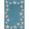 Kirkland's Home Teal Starfish Border Outdoor Area Rug, 5X7- Outdoor Rugs