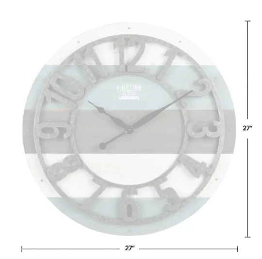 Kirkland's Home Teal Wood Plank Wall Clock- Clocks