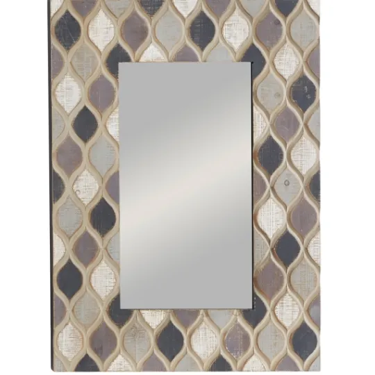Kirkland's Home Teardrop Dimensional Wood Wall Mirror- Decorative Mirrors