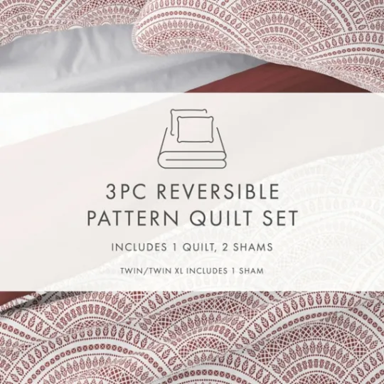 Kirkland's Home Terra Scalloped Reversible 2-Pc. Twin Quilt Set- Quilts