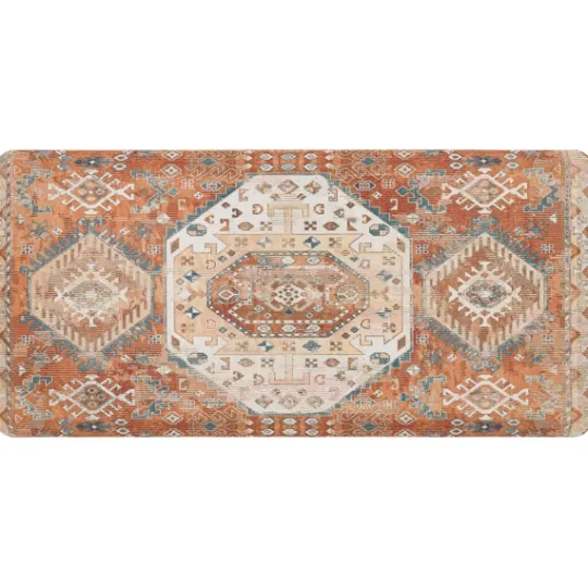 Kirkland's Home Terracotta Medallion Cushioned Kitchen Mat- Kitchen & Floor Mats