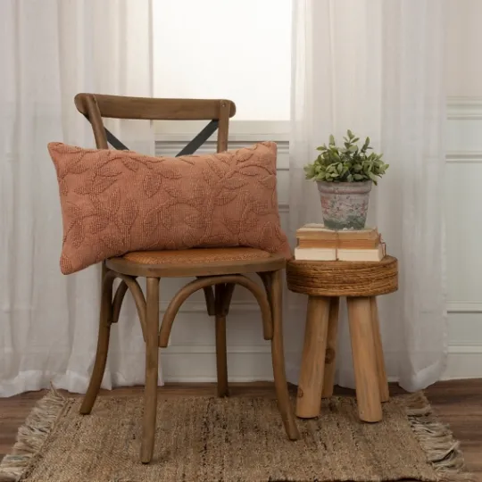 Kirkland's Home Terracotta Stonewash Botanical Pillow- Pillows
