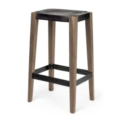 Kirkland's Home Terry Metal And Wood Cross Braced Bar Stool- Bar Stools & Counter Height Stools