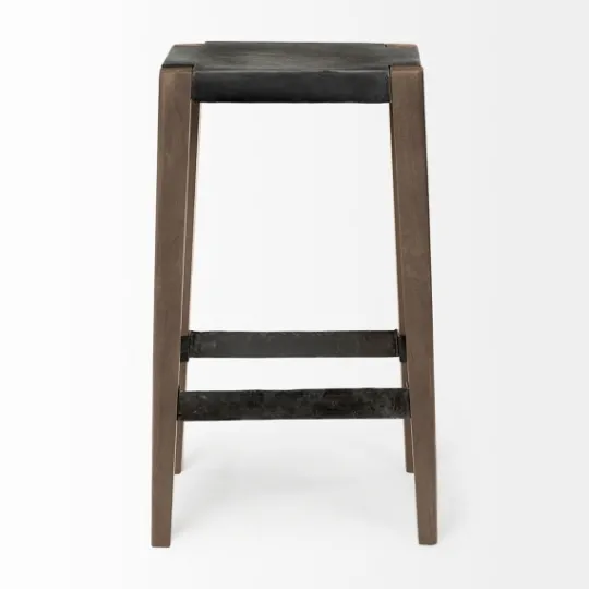 Kirkland's Home Terry Metal And Wood Cross Braced Bar Stool- Bar Stools & Counter Height Stools