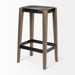 Kirkland's Home Terry Metal And Wood Cross Braced Bar Stool- Bar Stools & Counter Height Stools