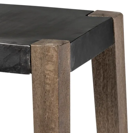 Kirkland's Home Terry Metal And Wood Cross Braced Bar Stool- Bar Stools & Counter Height Stools