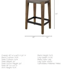 Kirkland's Home Terry Metal And Wood Cross Braced Bar Stool- Bar Stools & Counter Height Stools