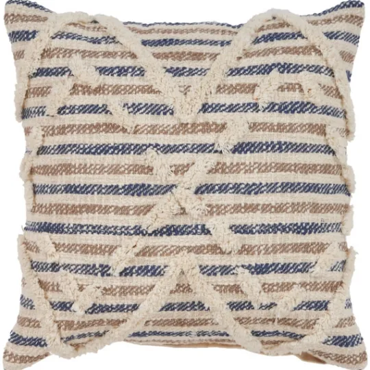 Kirkland's Home Textured Blue Stripe Pillow- Pillows