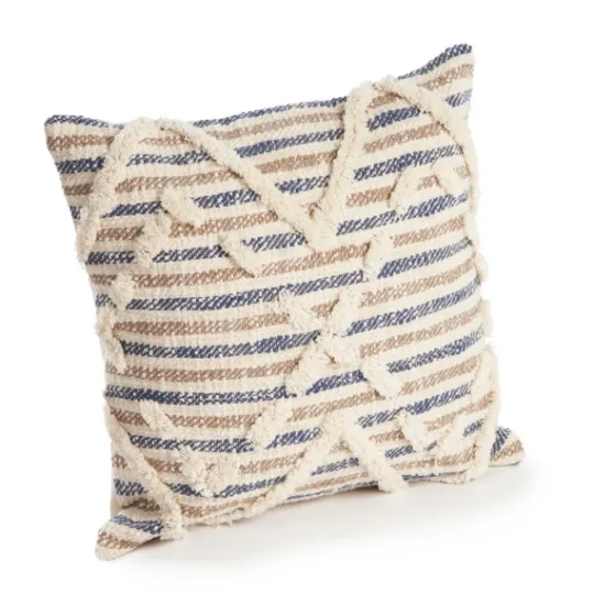 Kirkland's Home Textured Blue Stripe Pillow- Pillows