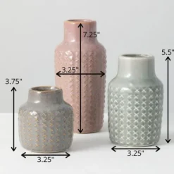 Kirkland's Home Textured Ceramic Vases, Set Of 3- Vases