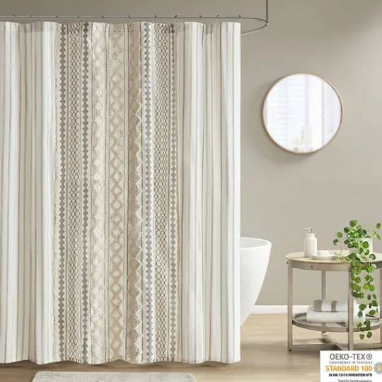 Kirkland's Home Textured Chenille Shower Curtain- Shower Curtains