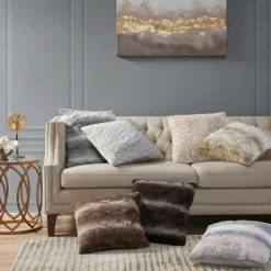 Kirkland's Home Textured Faux Fur Pillow- Pillows
